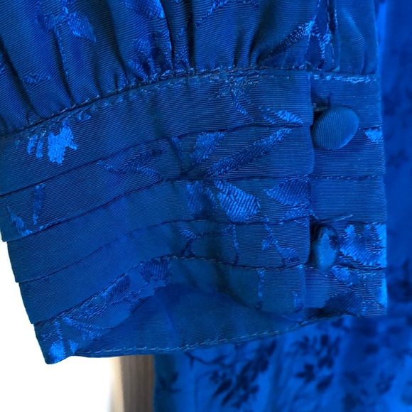 Zara: Asian Print Silk Royal Blue Romper - Picture 6 of 7